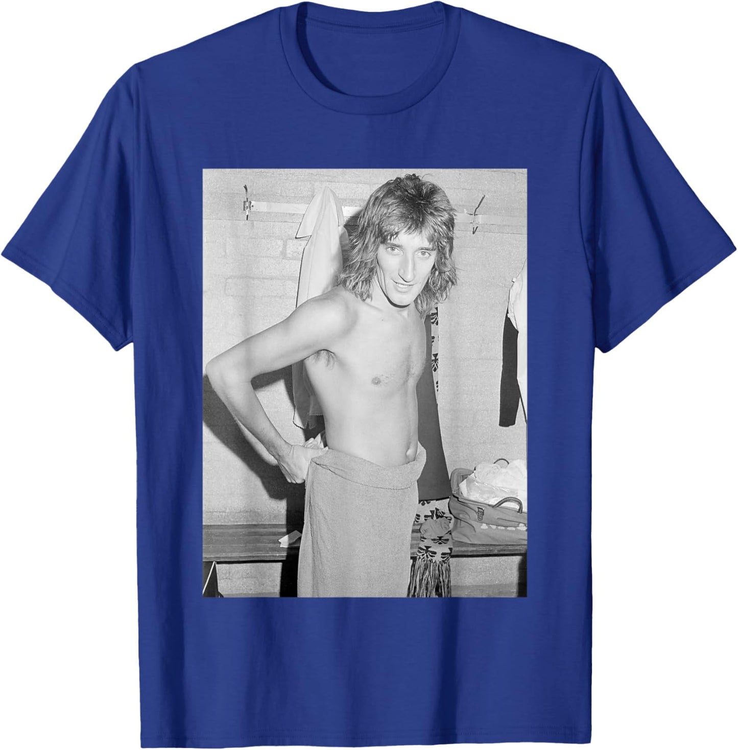 Rod Stewart Changing for Showbiz Football Match 1974 T-Shirt - T-Shirt | Royal