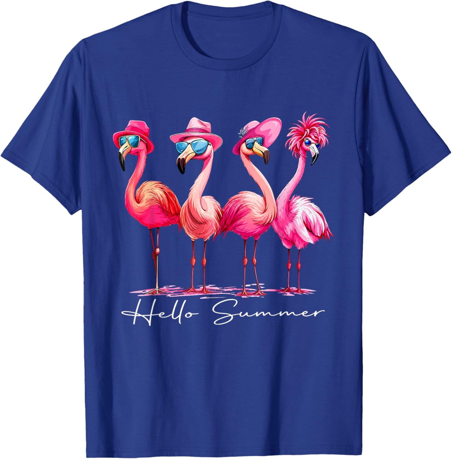 Hello Summer Vacation Flamingo Gift Men Women Girls Kids T-Shirt - T-Shirt | Royal
