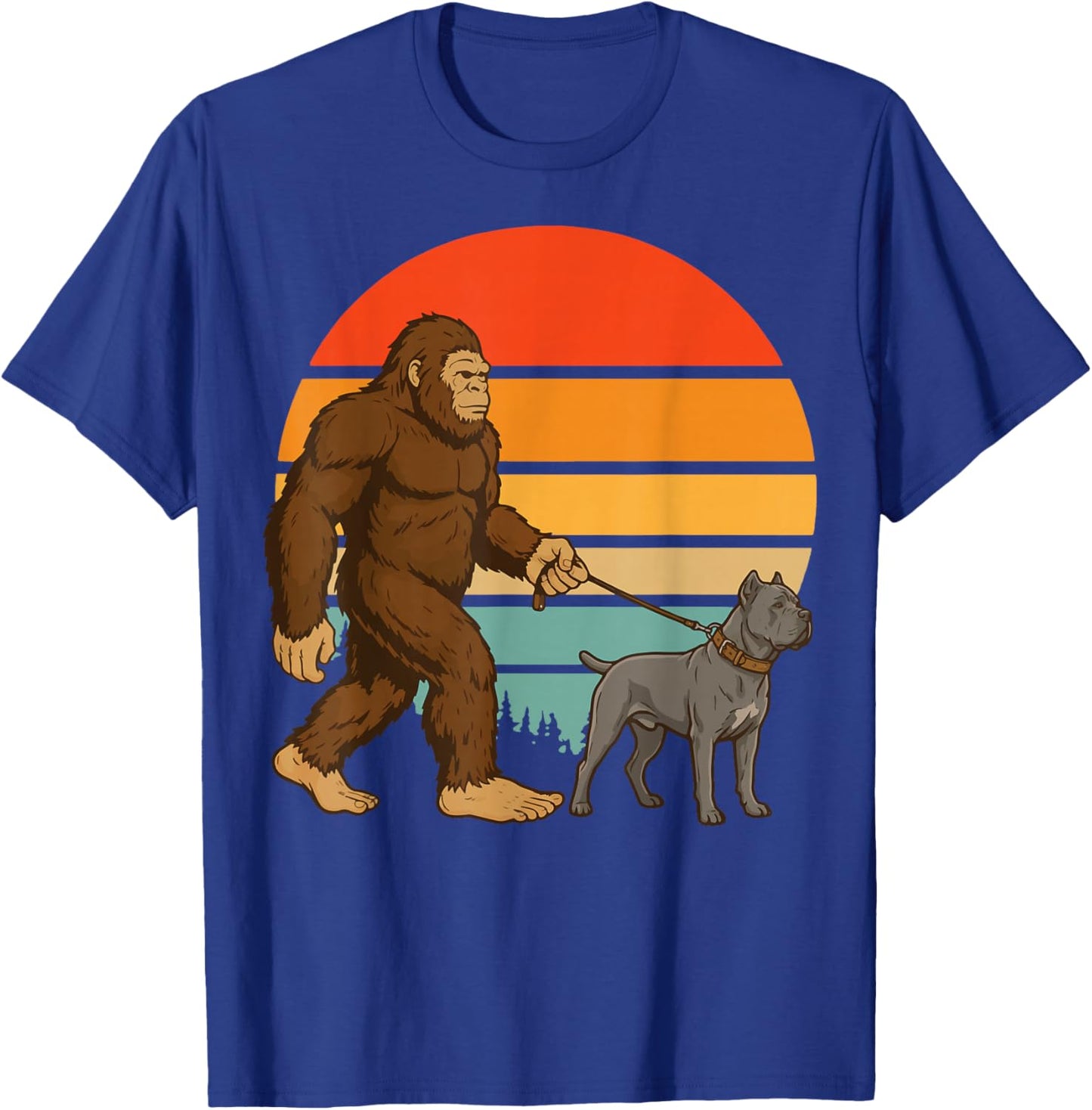 Bigfoot Cane Corso Retro Italian Mastiff T-Shirt - T-Shirt | Royal