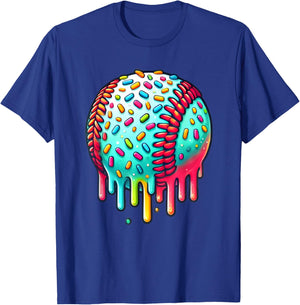 Ice Cream Drip Baseball Stuff Baseball Drip For Boys Kids T-Shirt - T-Shirt | Royal