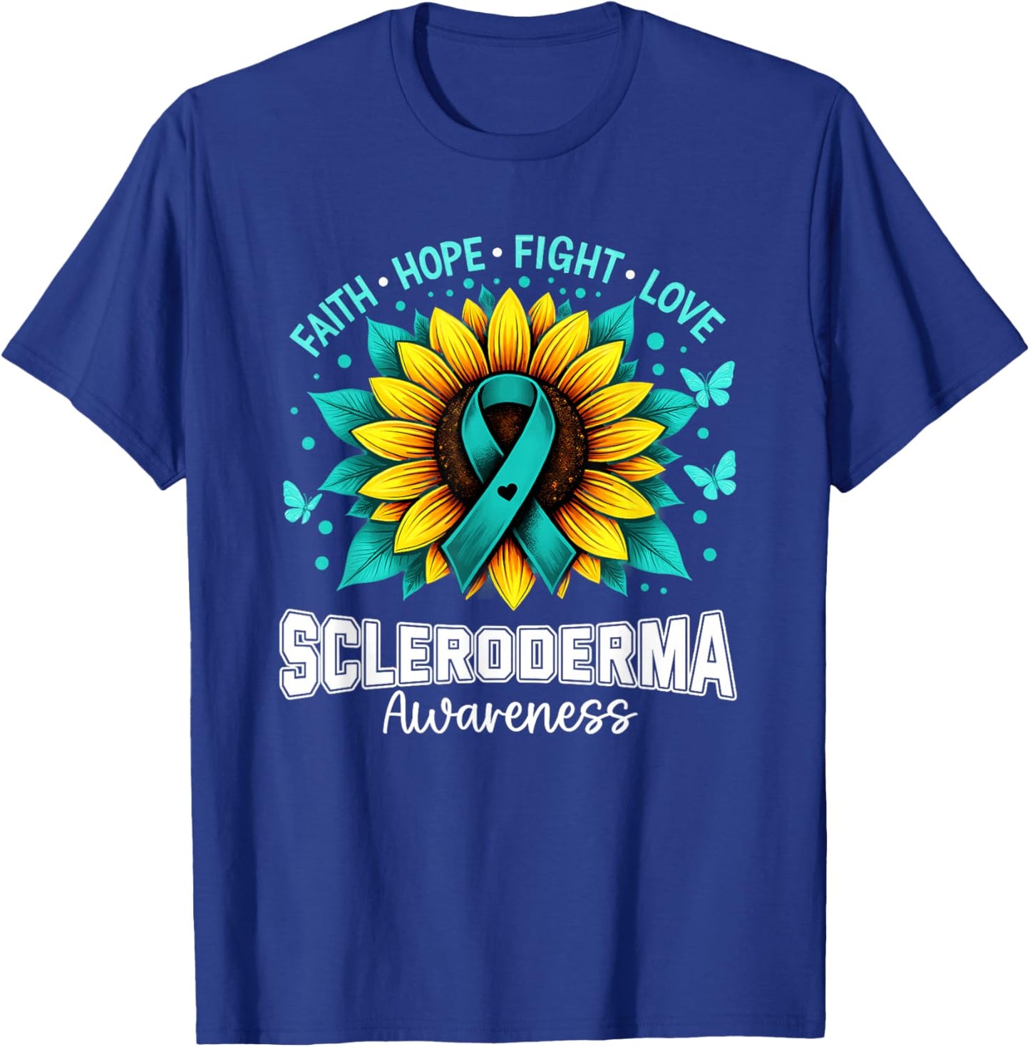 Christian Sunflower Scleroderma Awareness T-Shirt - T-Shirt | Royal