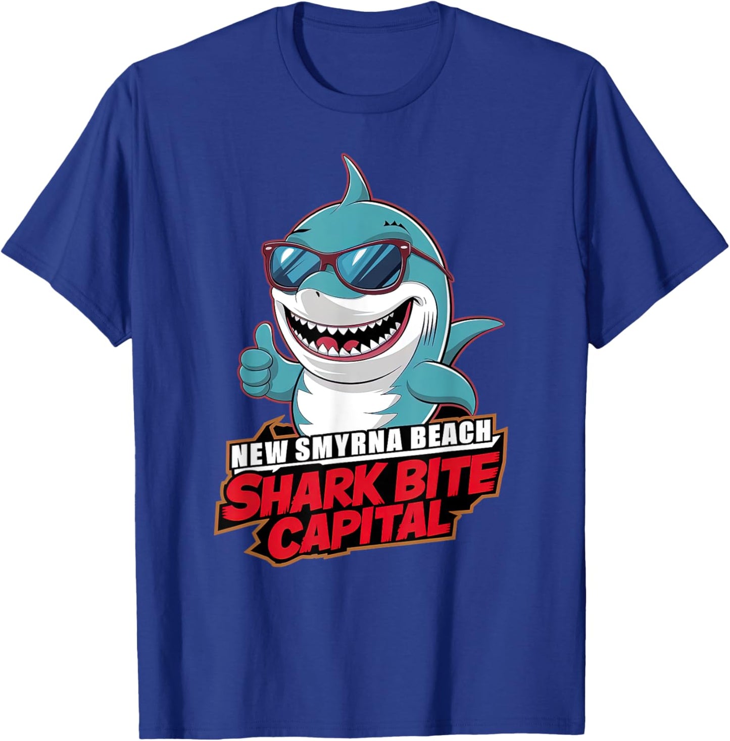New Smyrna Beach: Shark Bite Capital Of The World Graphic Women Girls Kids T-Shirt - T-Shirt | Royal
