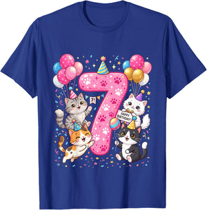 7 Jahre Katze, Geburtstag, 7. Geburtstag T-Shirt - T-Shirt | Royal