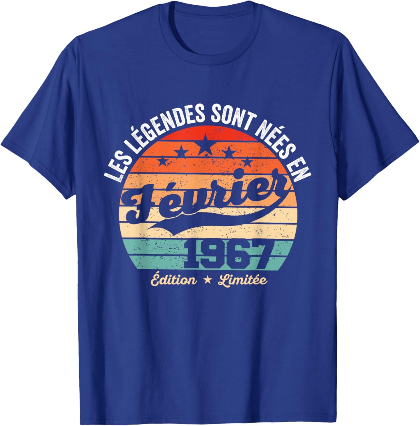 Legends Are Born in February 1967 59th Birthday T-Shirt - T-Shirt | Royal