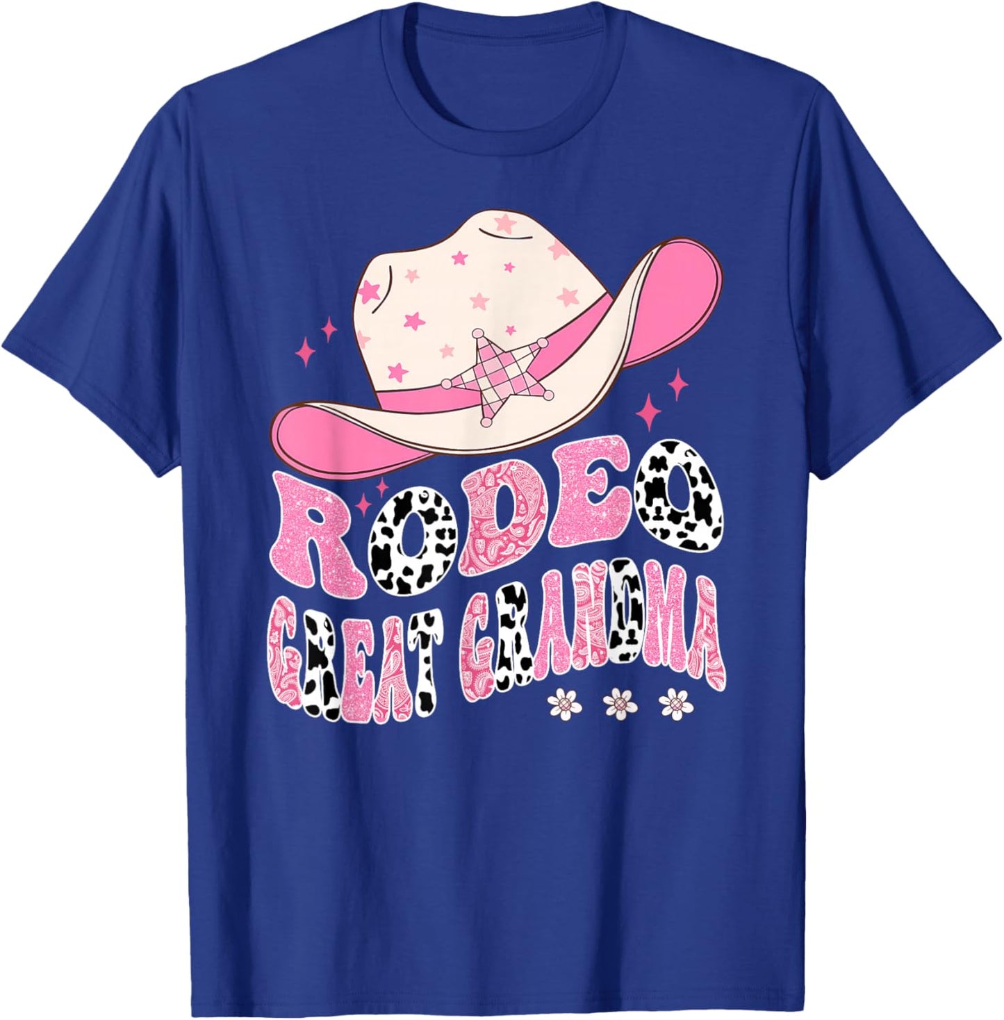 Rodeo Great Grandma Pink CowGirl 1St Birthday Family T-Shirt - T-Shirt | Royal