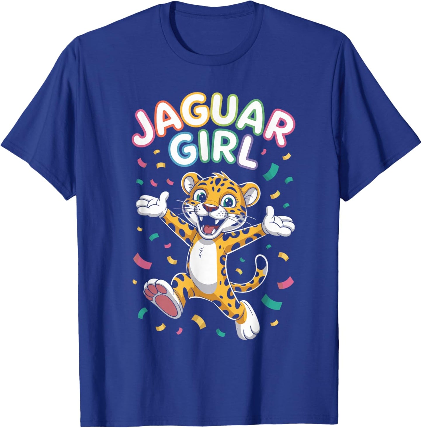 Jaguar Girl Cartoon Wild Cat Retro Artwork Jungle T-Shirt - T-Shirt | Royal