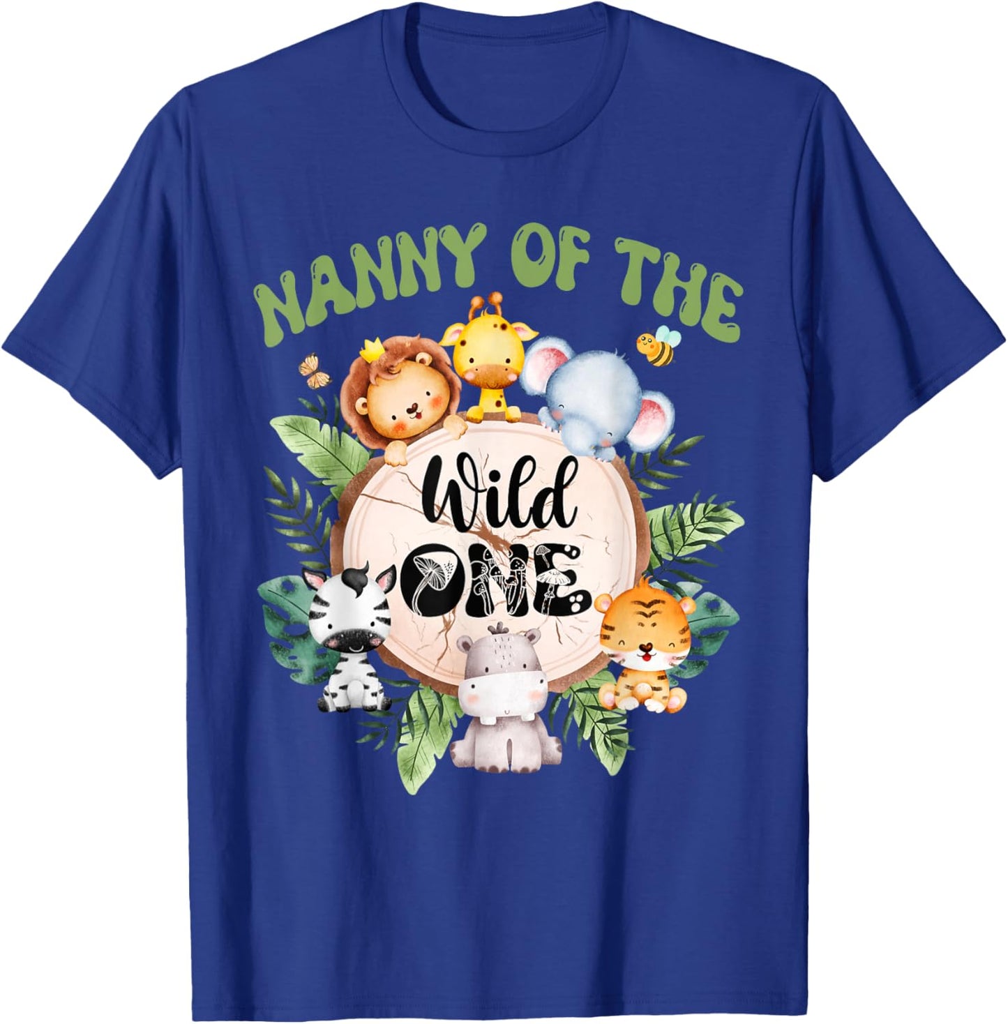 Nanny Of The Wild One 1st Birthday Safari Family Matching T-Shirt - T-Shirt | Royal
