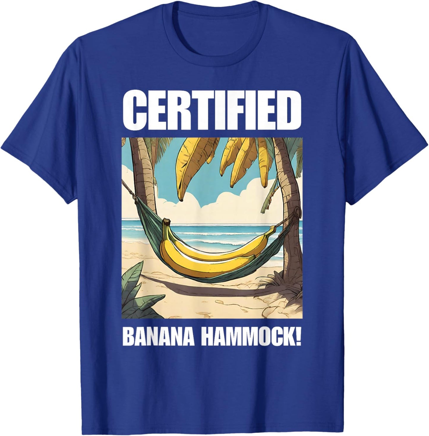 Funny Banana Hammock And Swimming Pool Bananas T-Shirt - T-Shirt | Royal