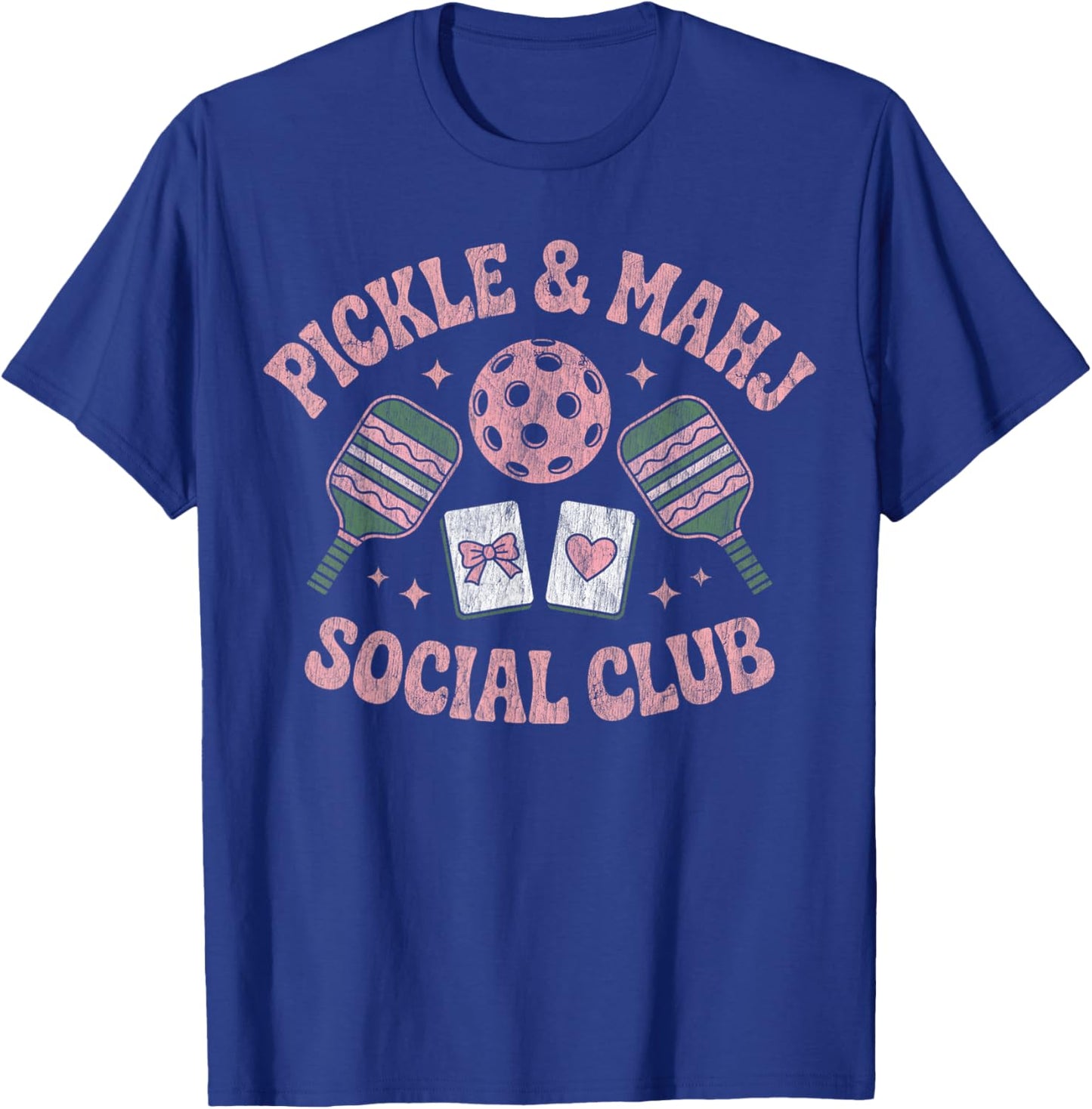 Pickle and Mahj Mahjong and Pickleball Social Club Mahjong T-Shirt - T-Shirt | Royal