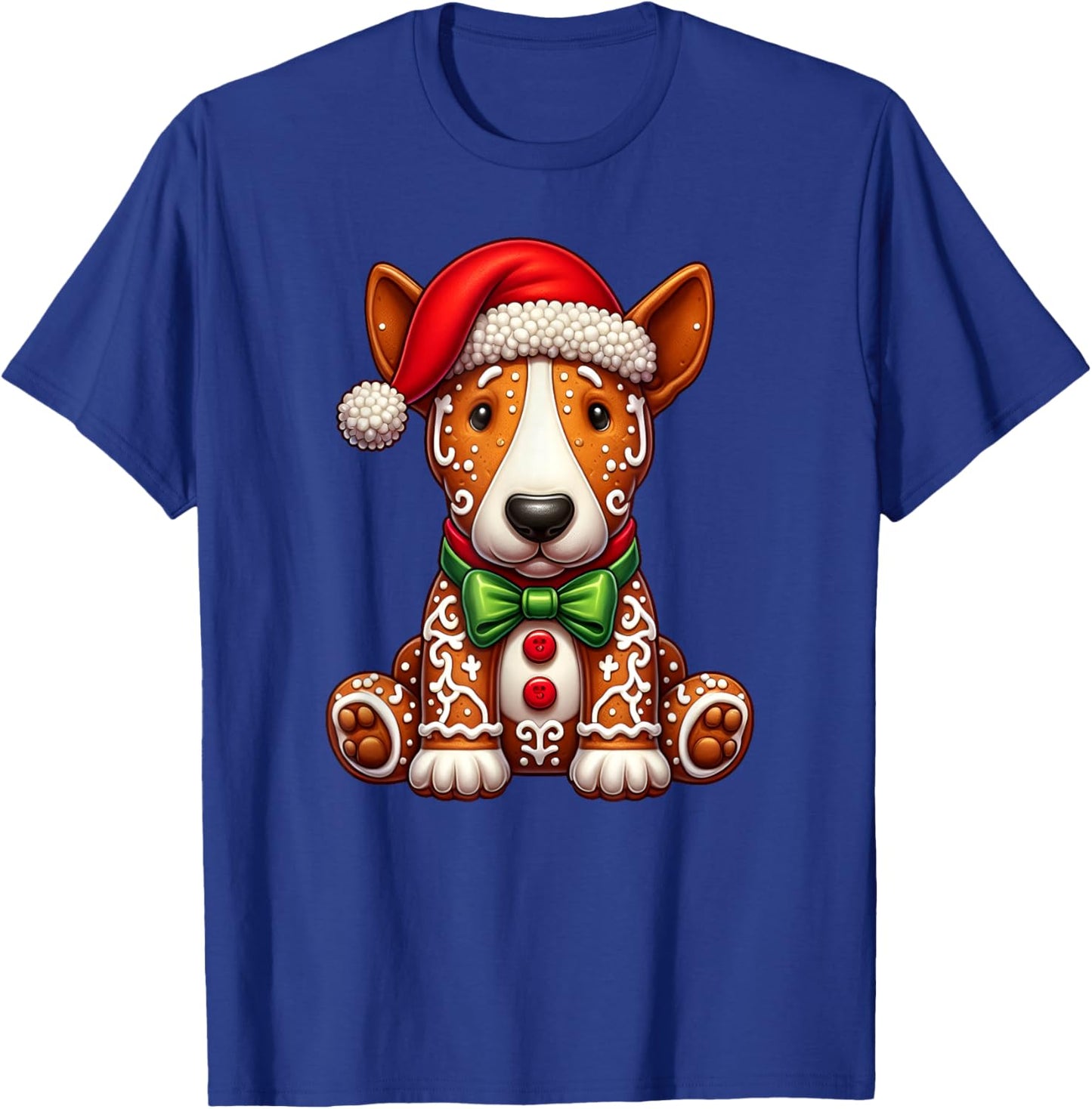 Gingerbread Man Bull Terrier Dog Christmas Kids T-Shirt - T-Shirt | Royal
