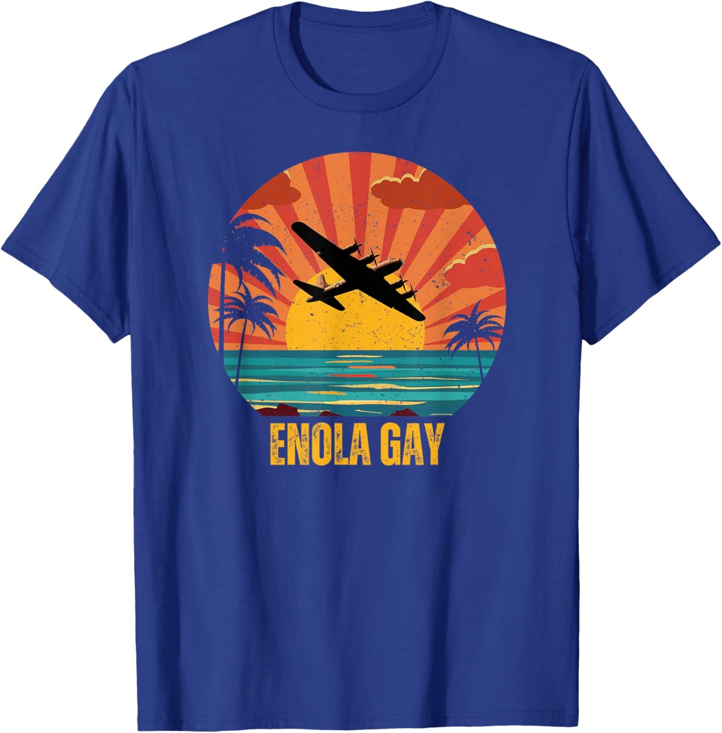 Enola Gay Vintage Airplane Enthusiast Graphic Design T-Shirt - T-Shirt | Royal