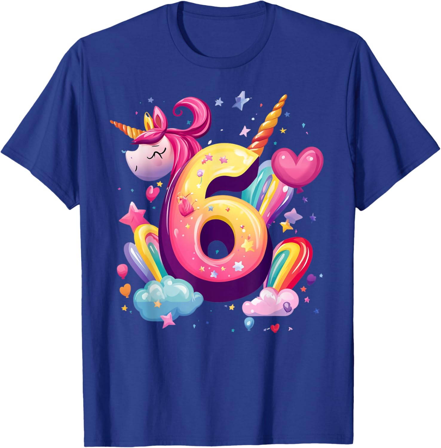 6th Birthday Girl Unicorn 6 Years Old for Kids 6th Birthday T-Shirt - T-Shirt | Royal