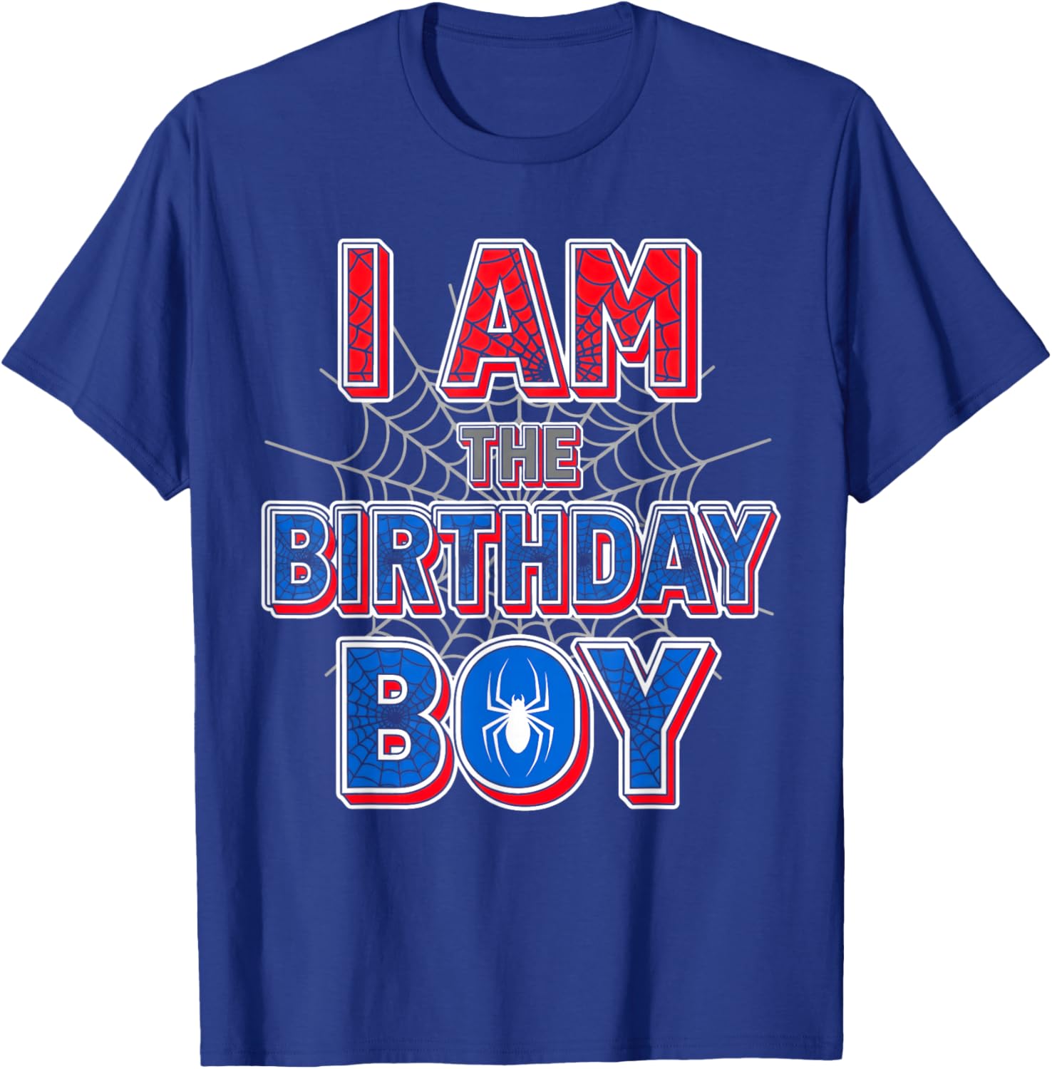 Spider Web Birthday Party I'm The Birthday Boy T-Shirt - T-Shirt | Royal