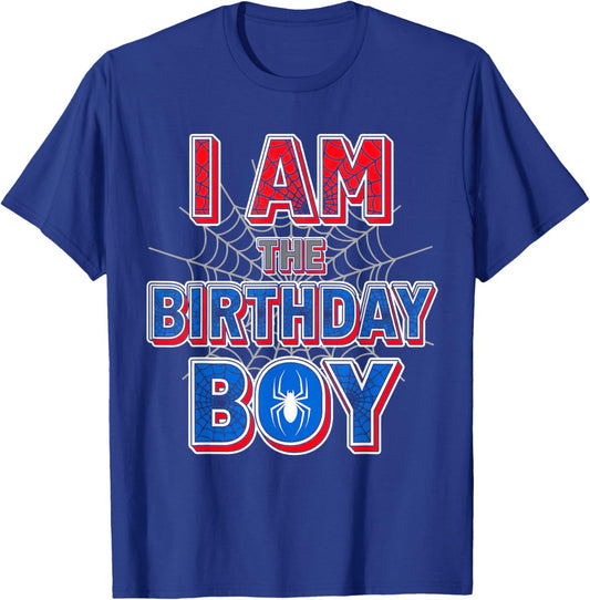 Spider Web Birthday Party I'm The Birthday Boy T-Shirt - T-Shirt | Royal