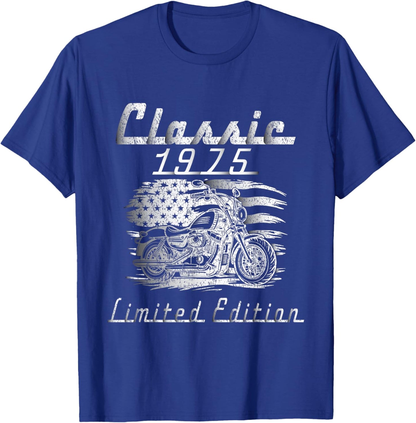 Classic 1975 Limited Edition Retro Motorcycle 50th Birthday T-Shirt - T-Shirt | Royal