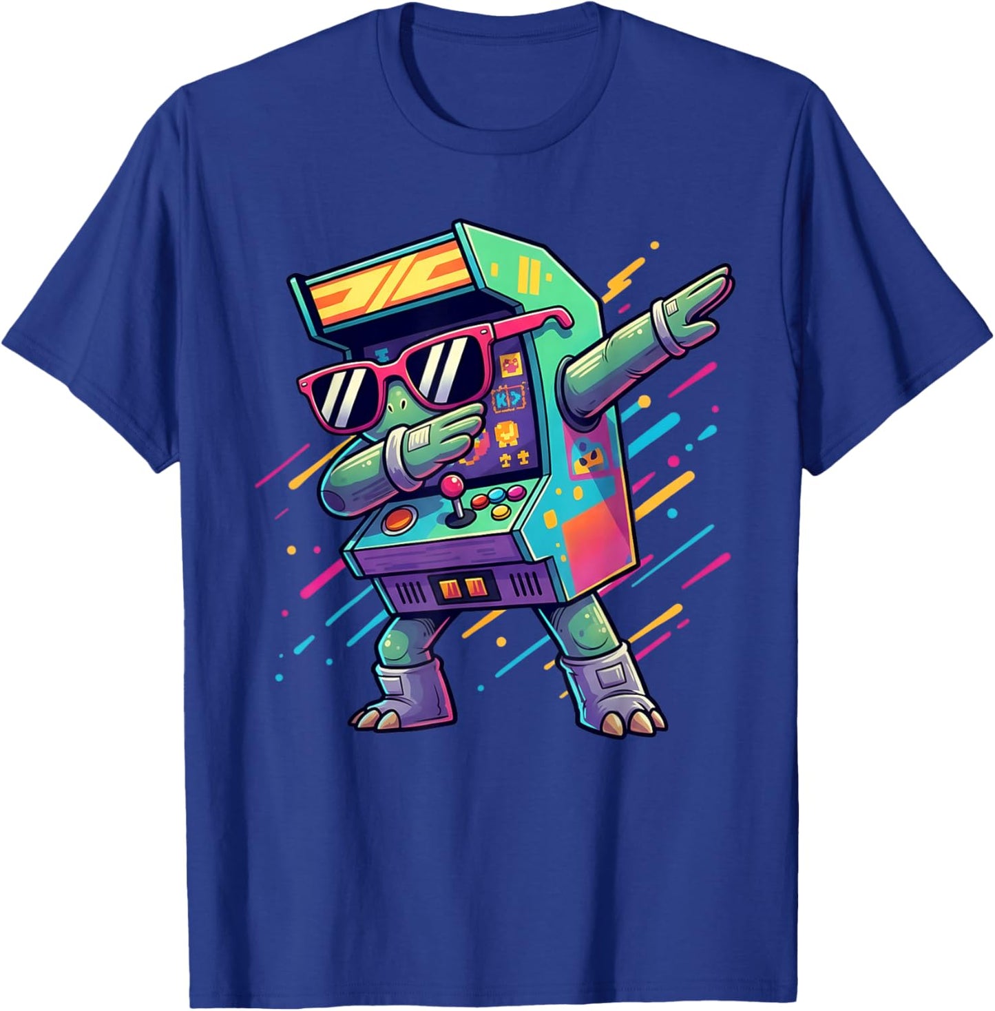 Arcade Cabinet Machine Dabbing 70s 80s 90s Video Gaming T-Shirt - T-Shirt | Royal
