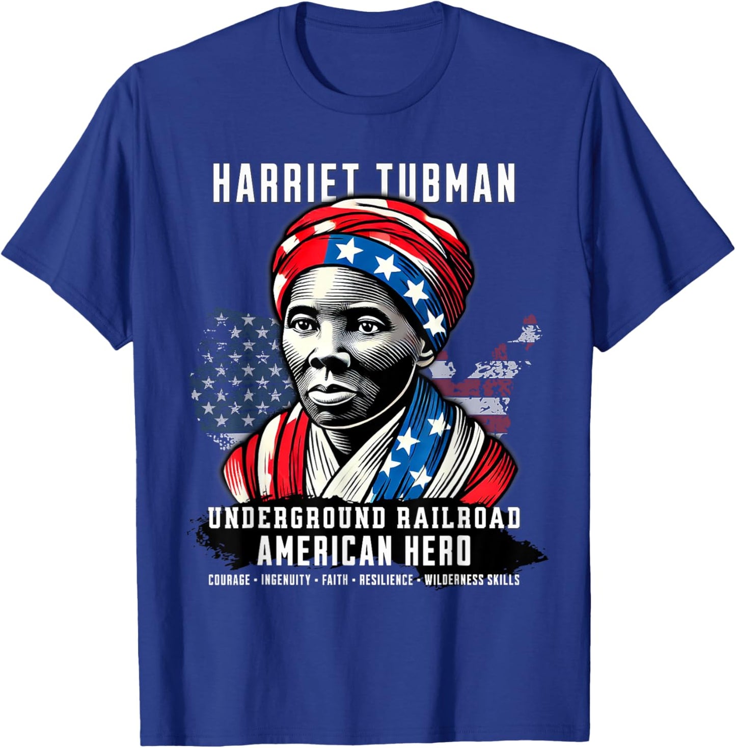 Harriet Tubman Underground Railroad American Hero History T-Shirt - T-Shirt | Royal