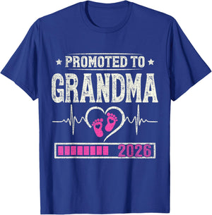 Promoted to Grandma 2026 Expecting Baby Soon to Be Grandma T-Shirt - T-Shirt | Royal