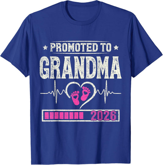 Promoted to Grandma 2026 Expecting Baby Soon to Be Grandma T-Shirt - T-Shirt | Royal