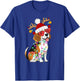 Beagle Dog Christmas Lights Santa Holiday Design T-Shirt - T-Shirt | Royal