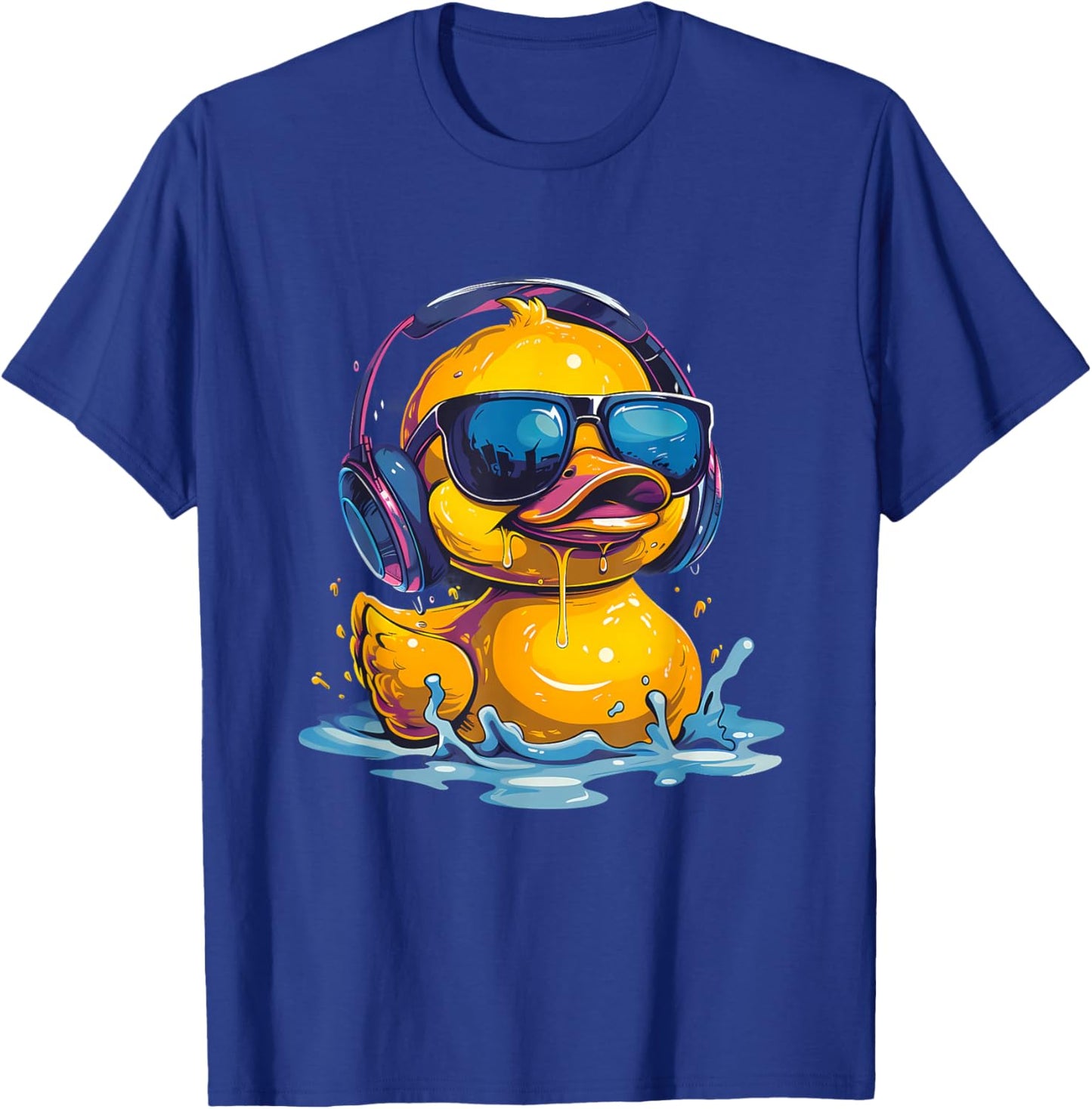 Rubber Duck Techno DJ Rubber Duckling Music Headphones T-Shirt - T-Shirt | Royal