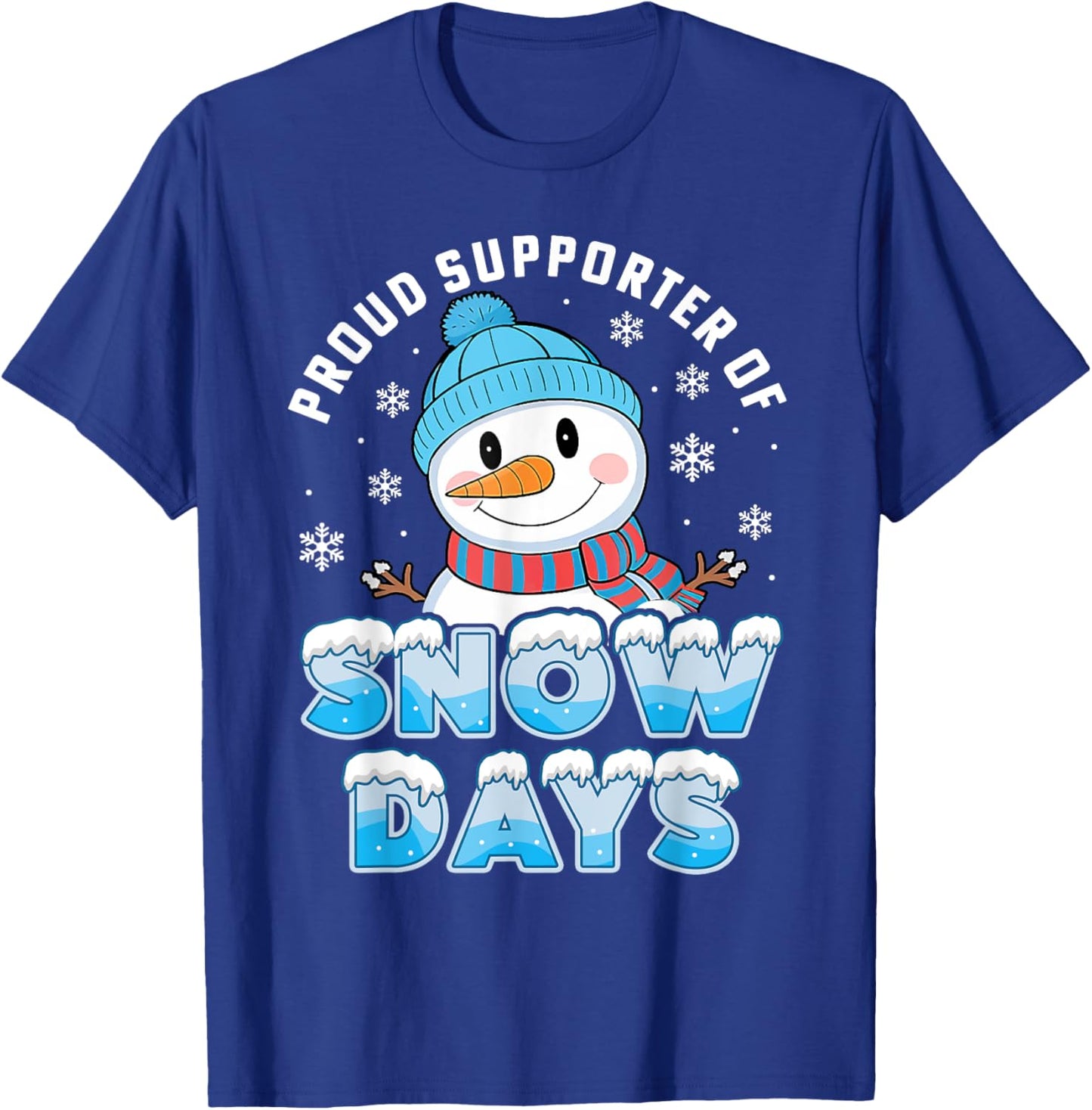 Retro Proud Supporter Of Snow Days Teacher Christmas Holiday T-Shirt - T-Shirt | Royal