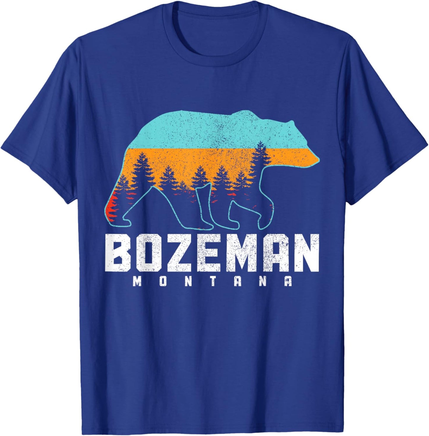 Bozeman Montana Bear Pride Hiking Camping Vintage T-Shirt - T-Shirt | Royal