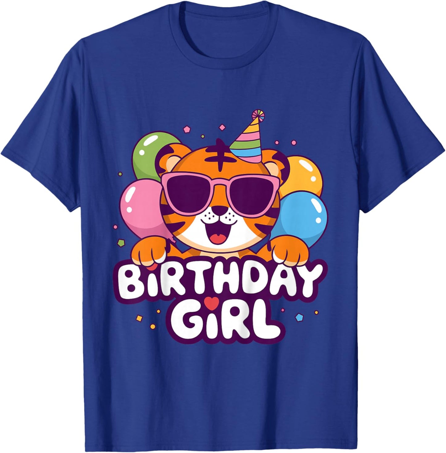 Kids Birthday Girl Tiger Kids T-Shirt - T-Shirt | Royal