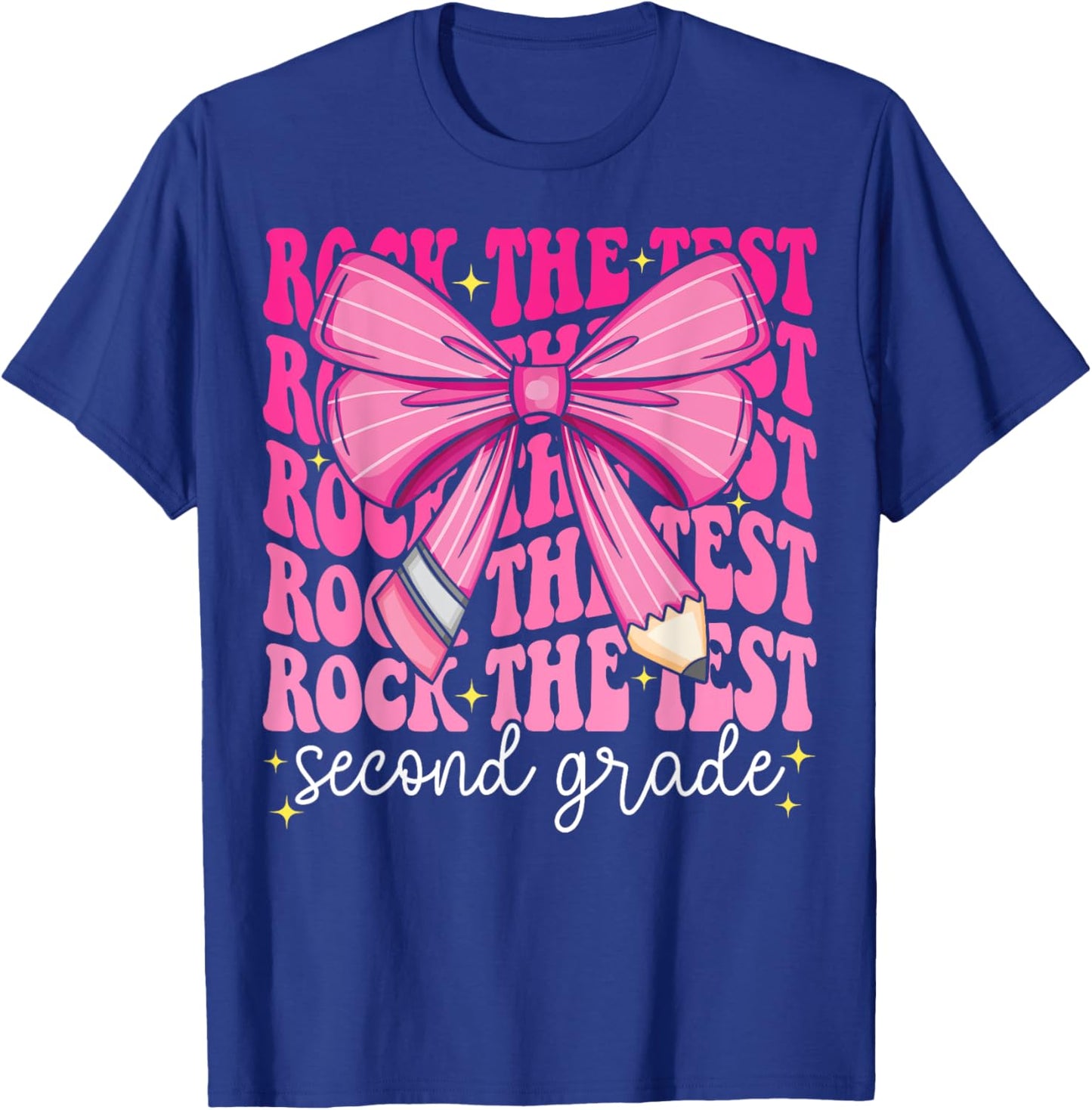 Rock The Test Day 2nd Grade Teacher Second Grade Testing Day T-Shirt - T-Shirt | Royal