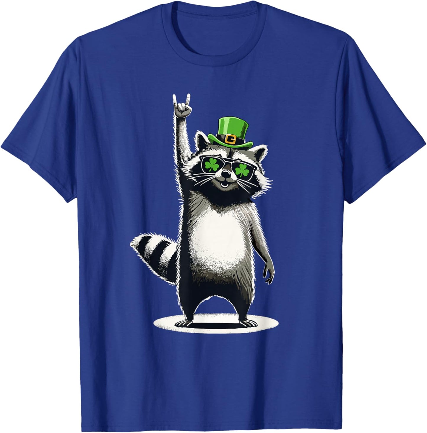 Raccoon St. Patty's Shamrock Funny St. Patrick's Day T-Shirt - T-Shirt | Royal