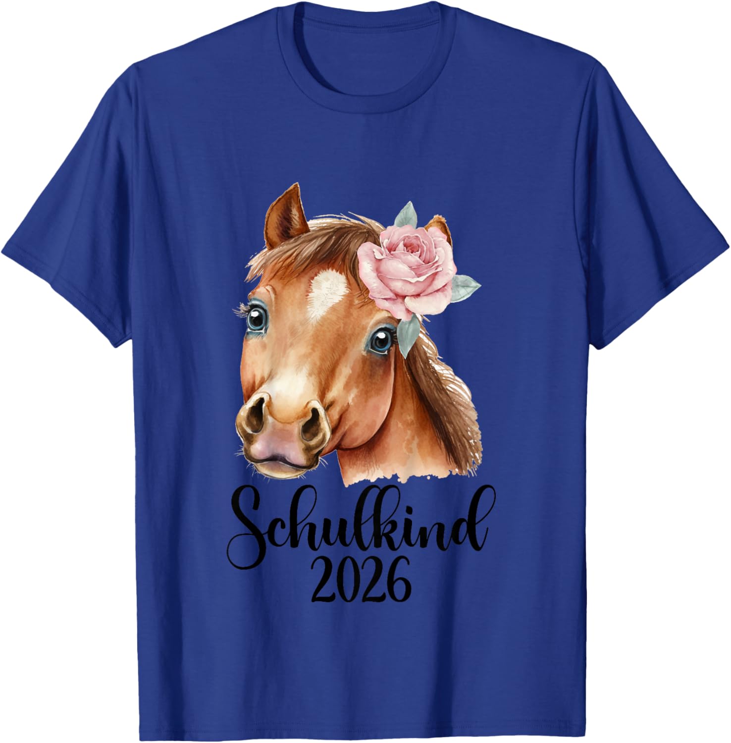 Kinder Einschulung Erstklässlerin Schulmädchen Pferd Schulkind 2026 T-Shirt - T-Shirt | Royal