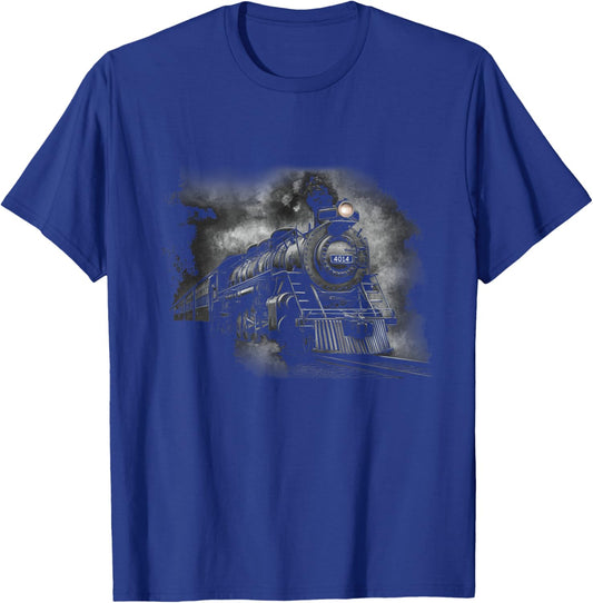 Steam Locomotive Train Engine Railroad Big-Boy Train 4014 T-Shirt - T-Shirt | Royal