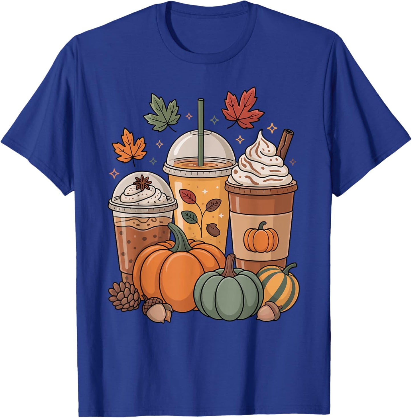 Pumpkin Spice Season Autumn Coffee Aesthetic T-Shirt - T-Shirt | Royal