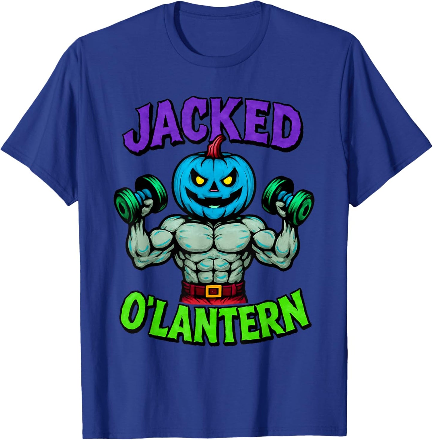 Funny Jacked Halloween Pumpkin Workout Motivation T-Shirt - T-Shirt | Royal