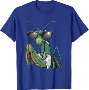 Praying Mantis Wearing Sunglass Costume Funny Bug Insect T-Shirt - T-Shirt | Royal