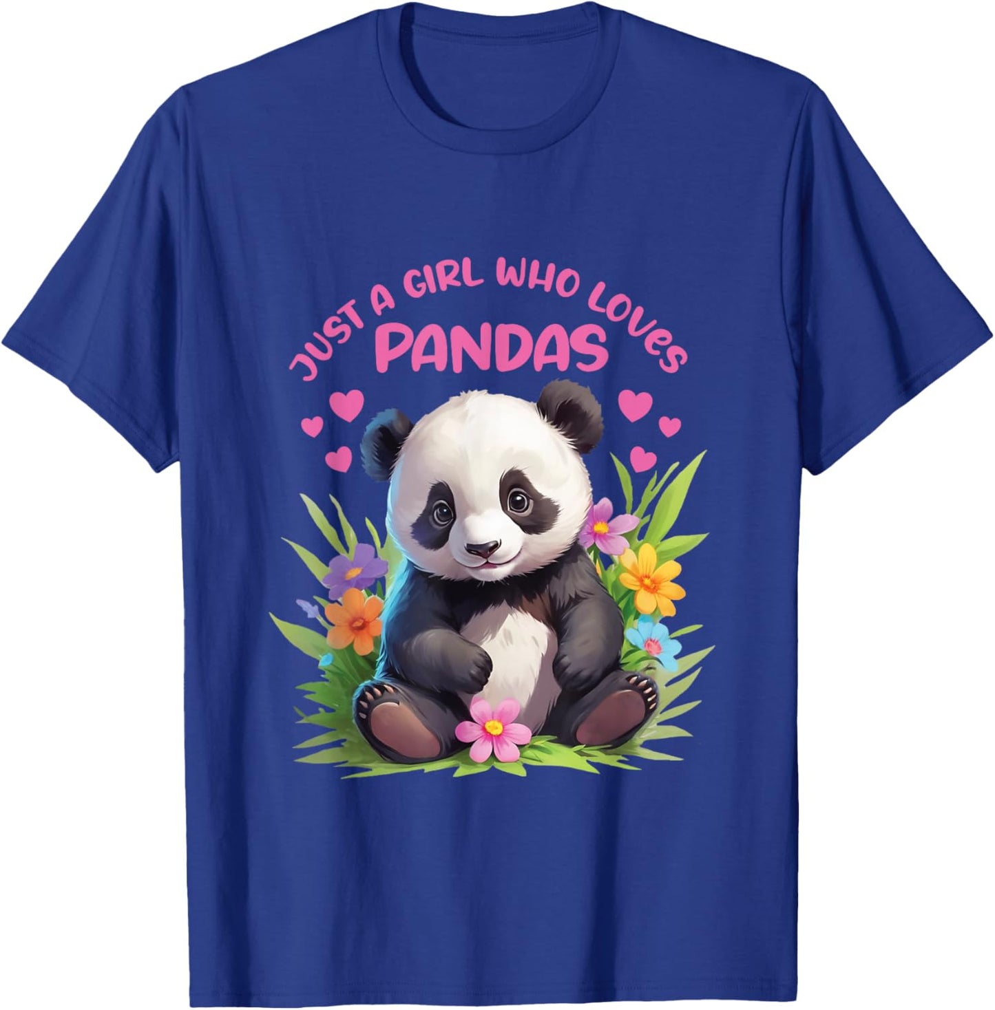 Just A Girl Who Loves Pandas Design T-Shirt - T-Shirt | Royal