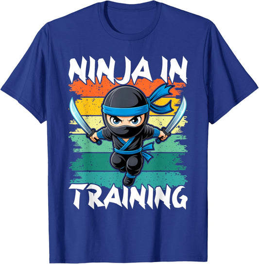 Ninja in Training Costume Party Warrior Boys Girls Kids T-Shirt - T-Shirt | Royal