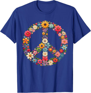 Peace Flower Lover Hippie T-Shirt - T-Shirt | Royal