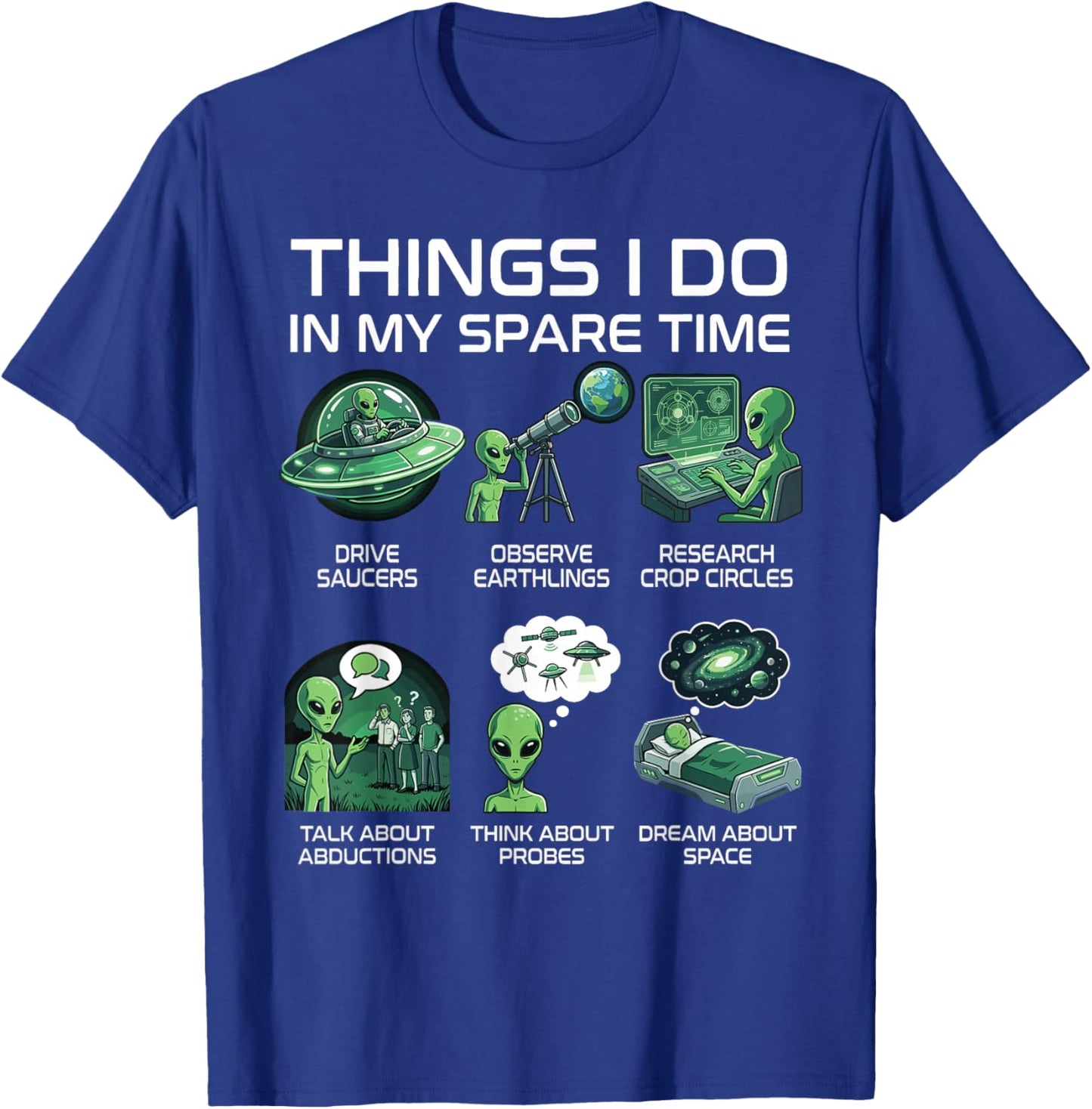 Funny Alien UFO T-Shirt - T-Shirt | Royal