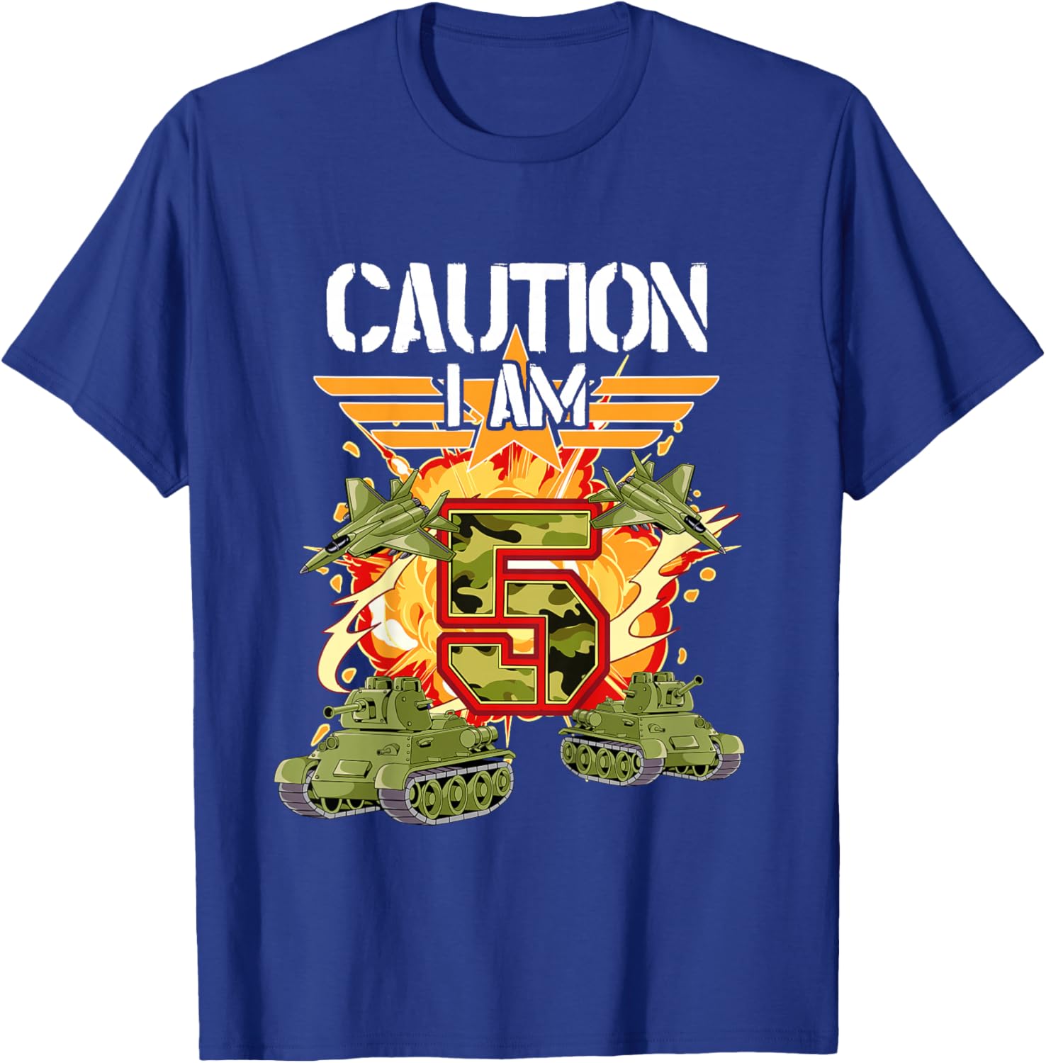 Kids 5th Birthday Army T-Shirt - T-Shirt | Royal