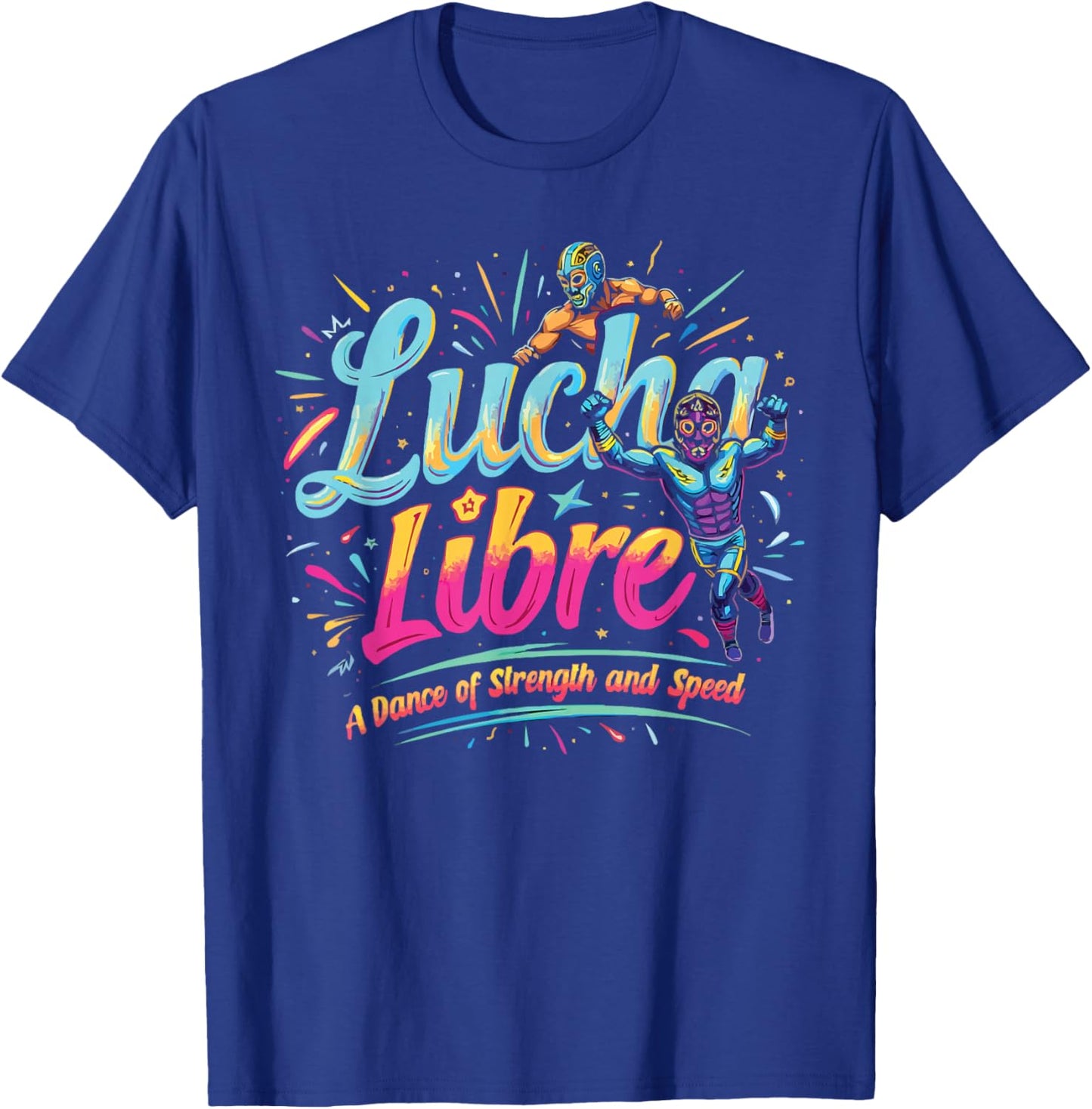 Lucha Libre Mask Luchador Wrestler Mexican Wrestling T-Shirt - T-Shirt | Royal