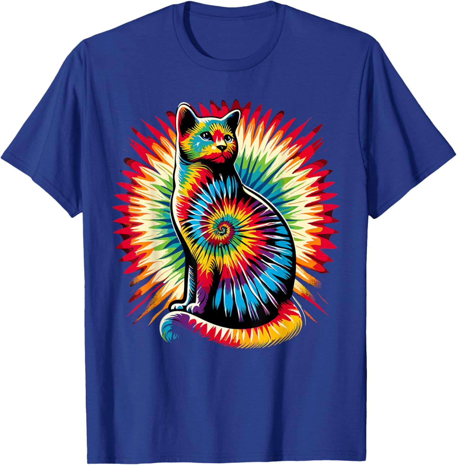 Cute Cat Tie Dye T-Shirt - T-Shirt | Royal