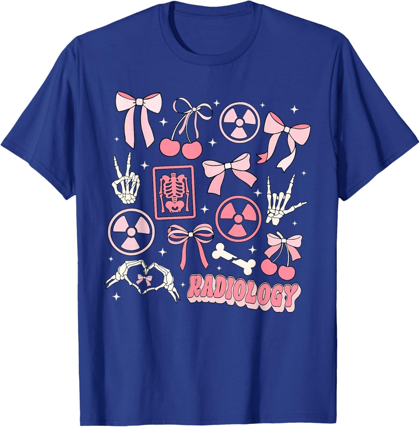 Retro Radiology Coquette Bow X-ray Radiologic Technologist T-Shirt - T-Shirt | Royal