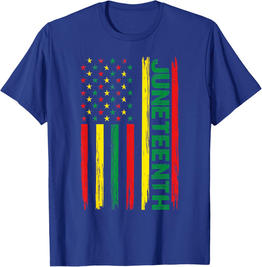 Juneteenth 1865 African Americans Flag Celebration T-Shirt - T-Shirt | Royal
