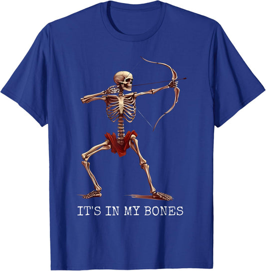 It's In My Bones Skeleton Archery Bow Hunting Archery Lover T-Shirt - T-Shirt | Royal