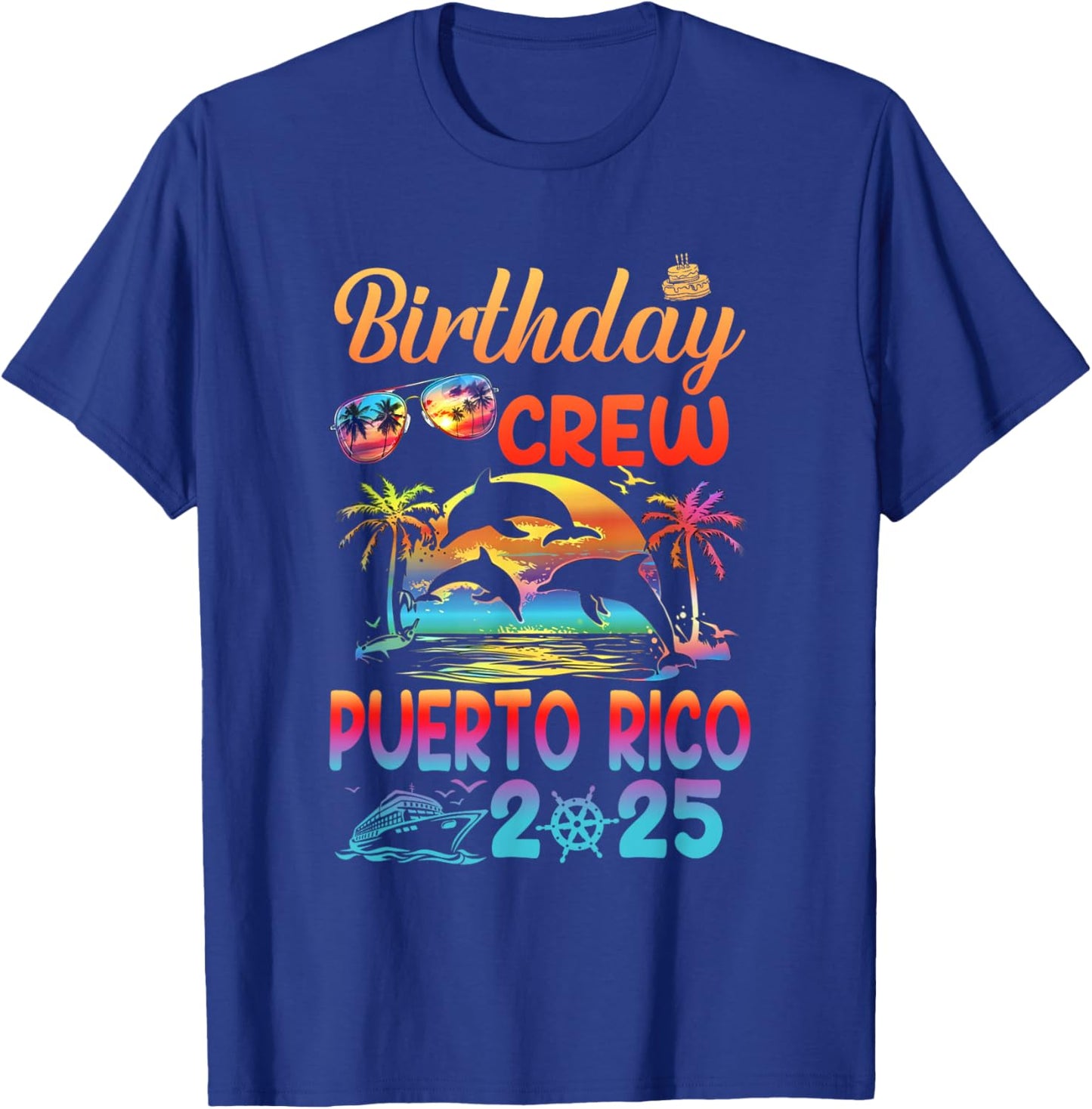 Puerto Rico Birthday Trip Summer Vacation 2025 Matching Group -Adults - Black, Small T-Shirt - T-Shirt | Royal
