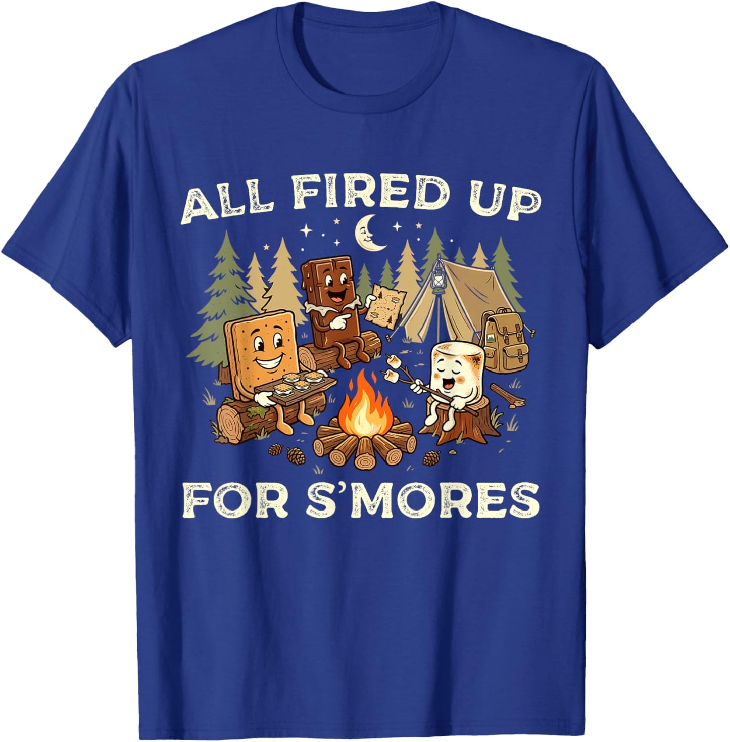 Camping Smores Campfire Group Funny for Kids Boys Girls T-Shirt - T-Shirt | Royal