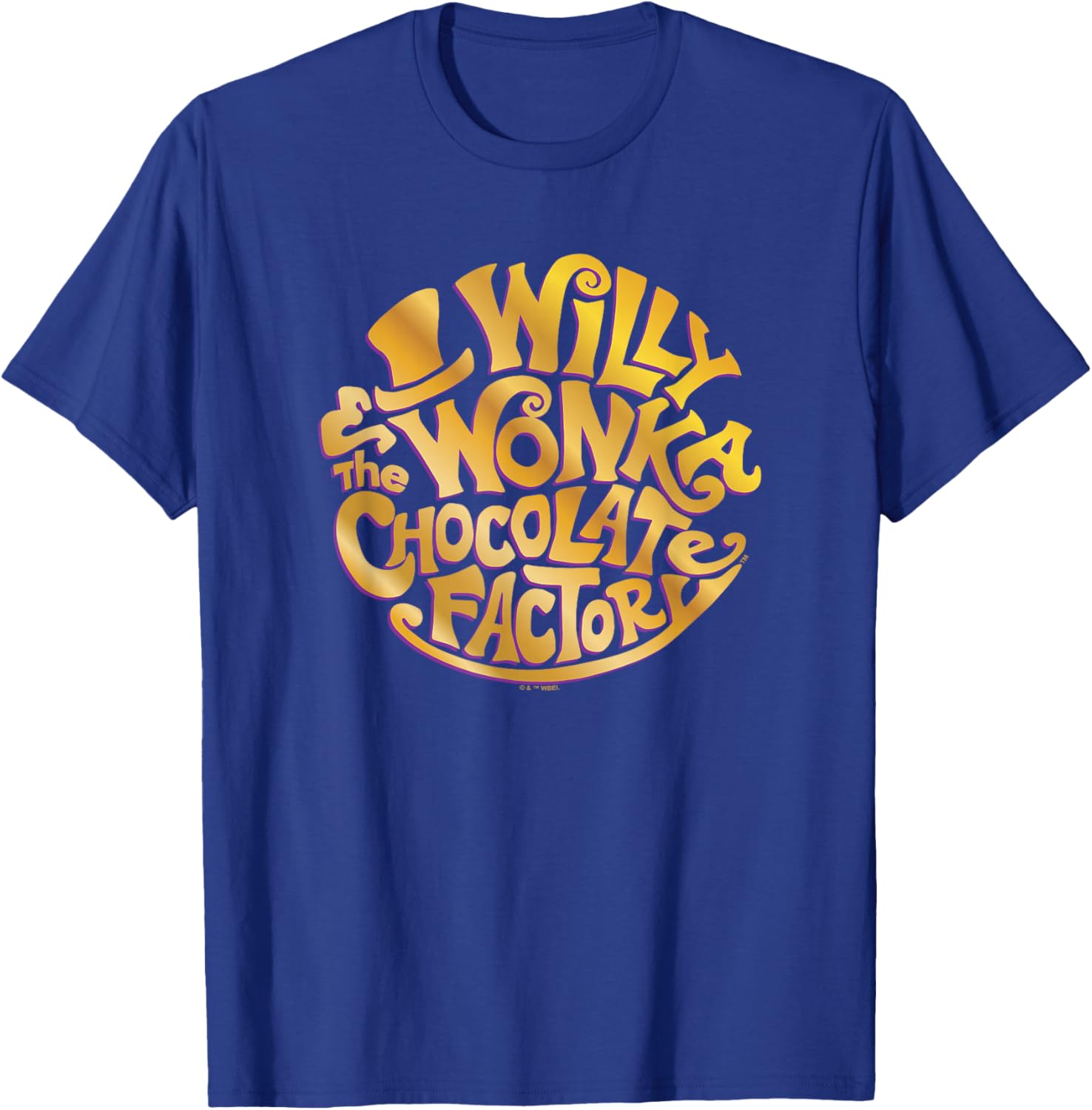 Willy Wonka and The Chocolate Factory Gold Circle Logo T-Shirt - T-Shirt | Royal
