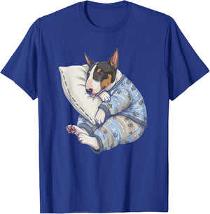 Funny Sleepy Bull Terrier Pajama Men Women Kids T-Shirt - T-Shirt | Royal