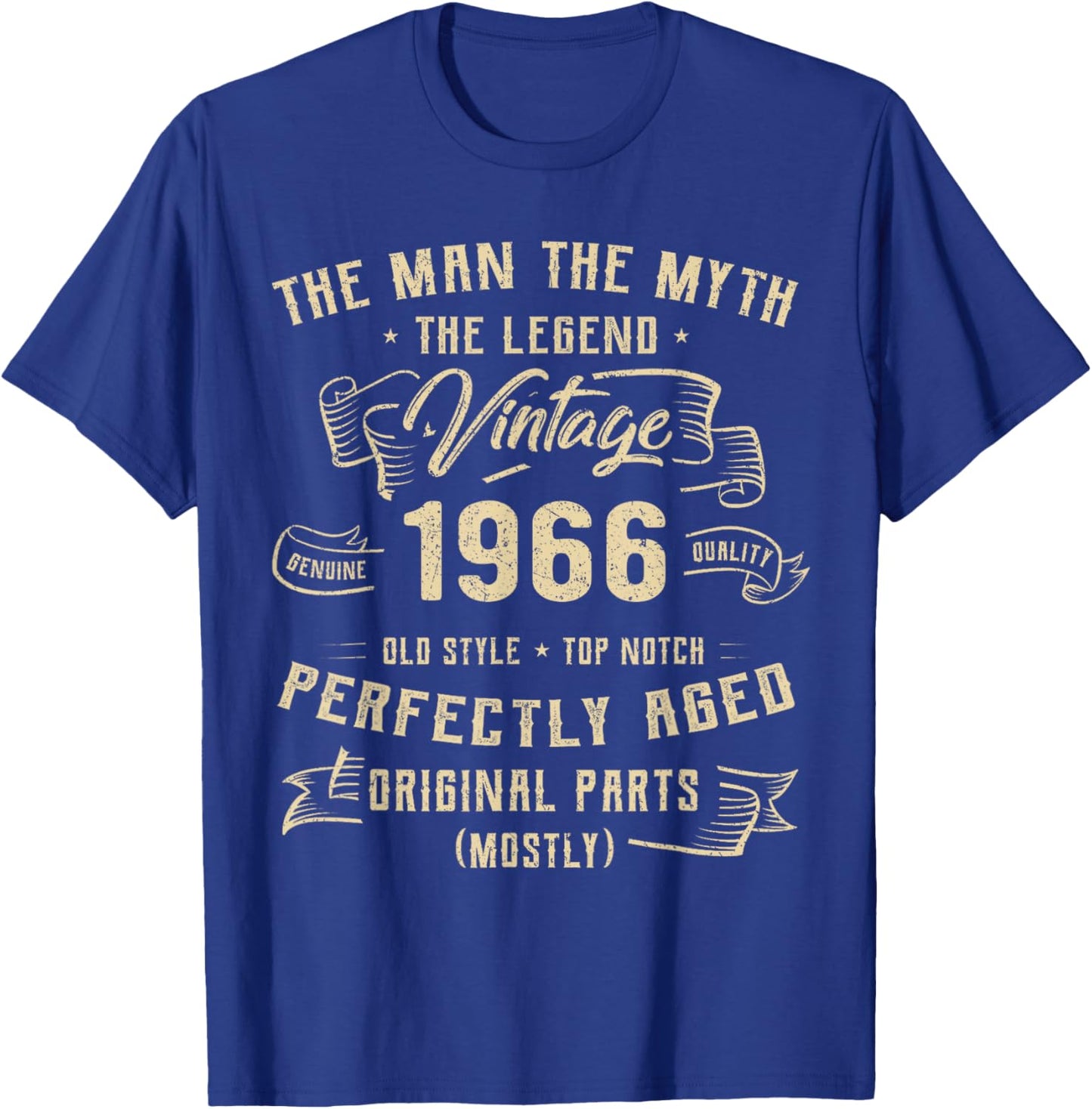 60 Years Old Gift Vintage 1966 Man Myth Legend 60th Birthday T-Shirt - T-Shirt | Royal